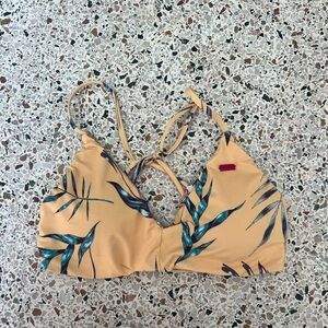 Leaf Print Bikini Top